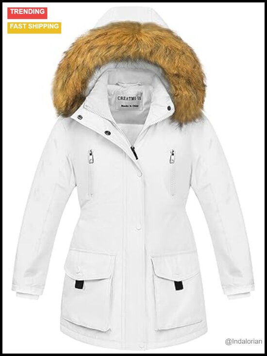 Other - Girls Waterproof Long Puffer Coat, Sherpa Lined Winter Parka, Down Alternative